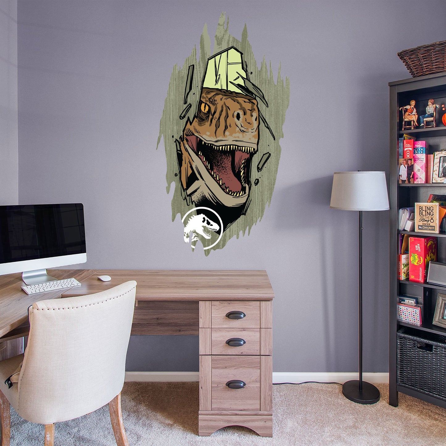 Jurassic World Dominion: Atrociraptor Broken Wall Icon - Officially Licensed NBC Universal Removable Adhesive Decal