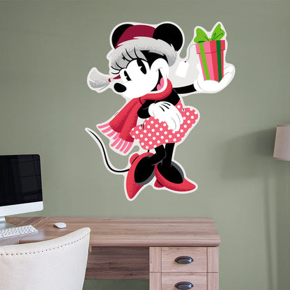 Festive Cheer: Minnie Mouse Holiday Real Big        - Officially Licensed Disney Removable     Adhesive Decal