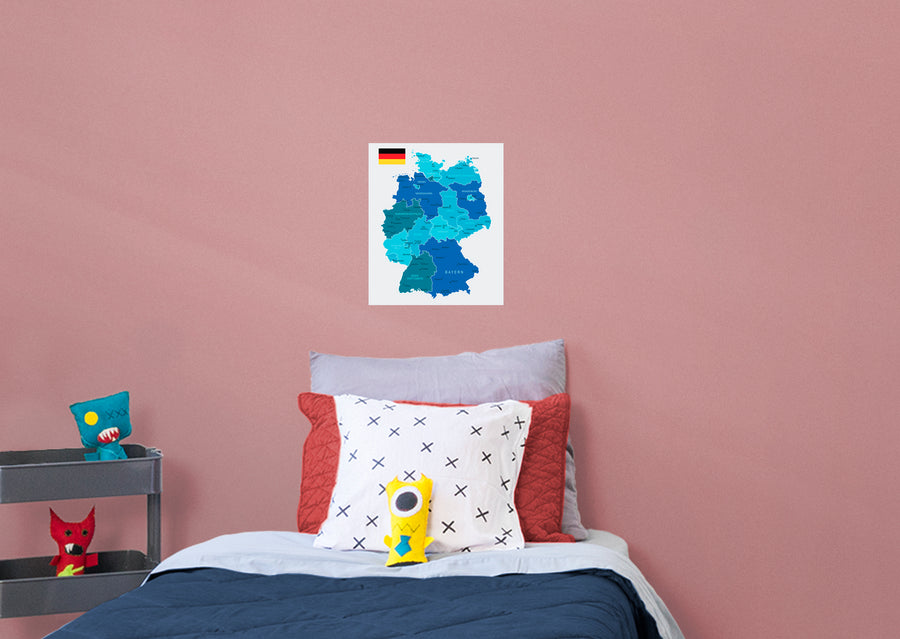 Maps of Europe: Germany Mural        -   Removable Wall   Adhesive Decal
