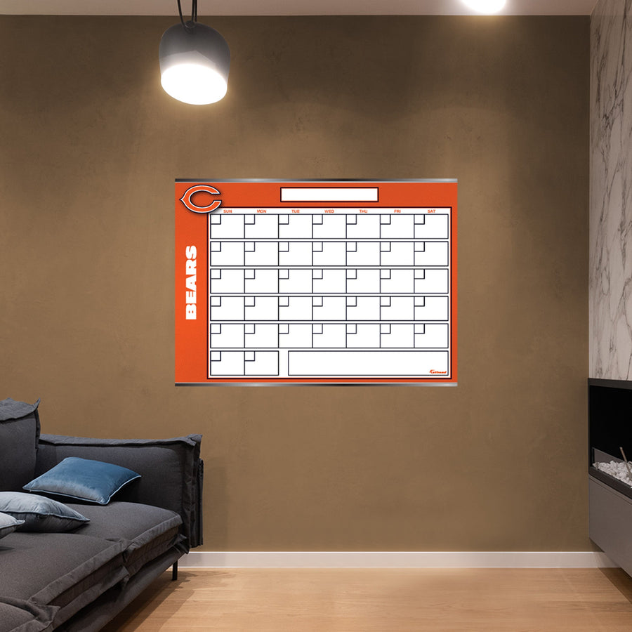 Chicago Bears - Dry Erase Calendar - Official NFL - Reusable Vinyl Wall Decal