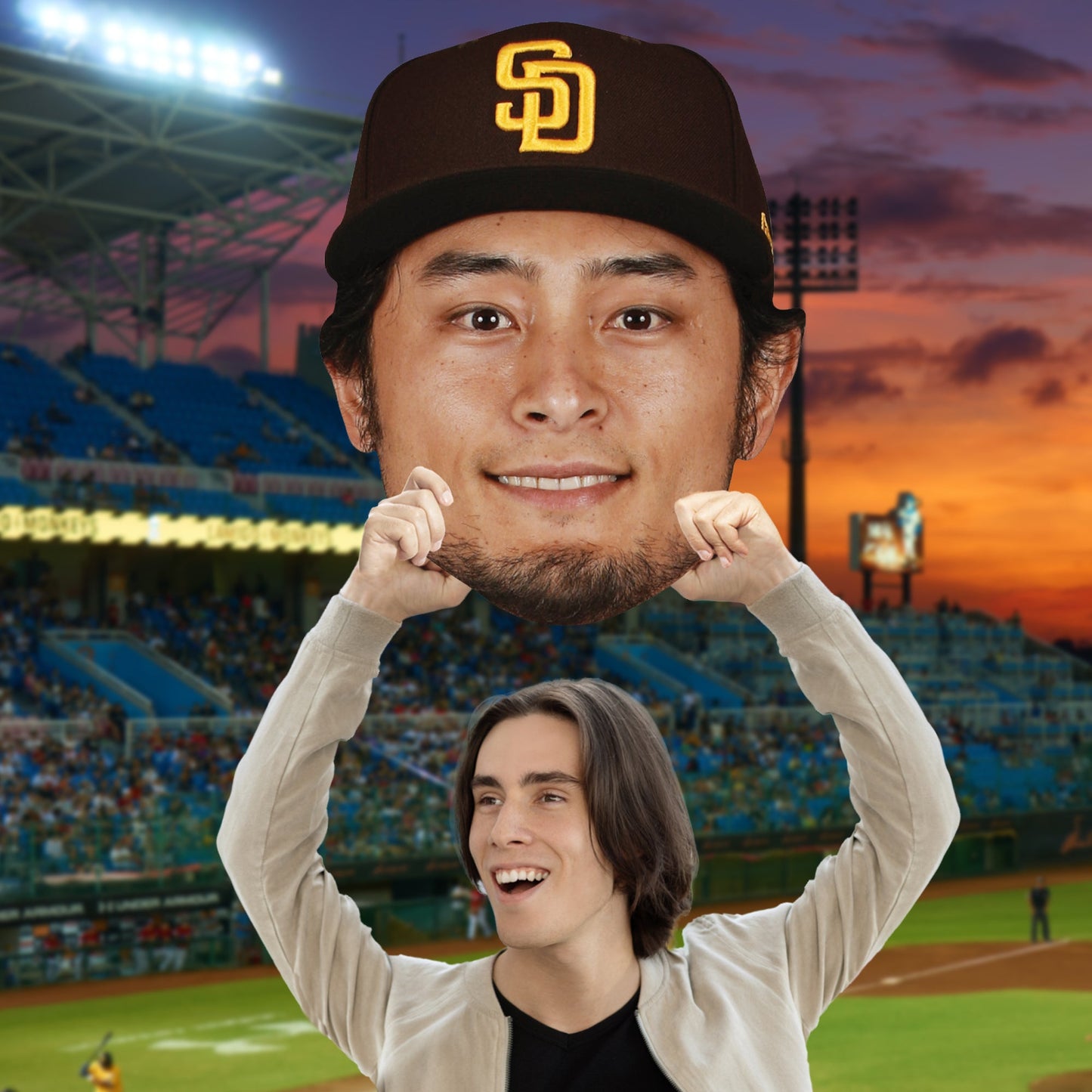 San Diego Padres: Yu Darvish Foam Core Cutout - Officially Licensed MLB Big Head