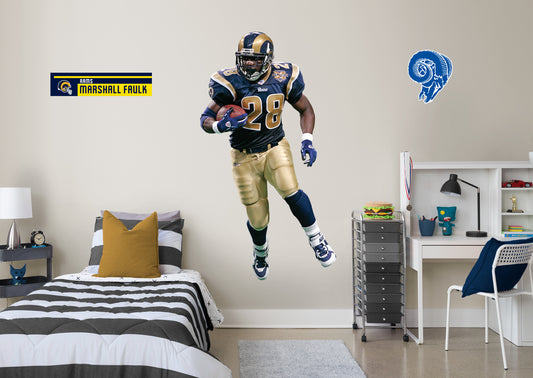 St. Louis Rams: Marshall Faulk  Legend        - Officially Licensed NFL Removable     Adhesive Decal