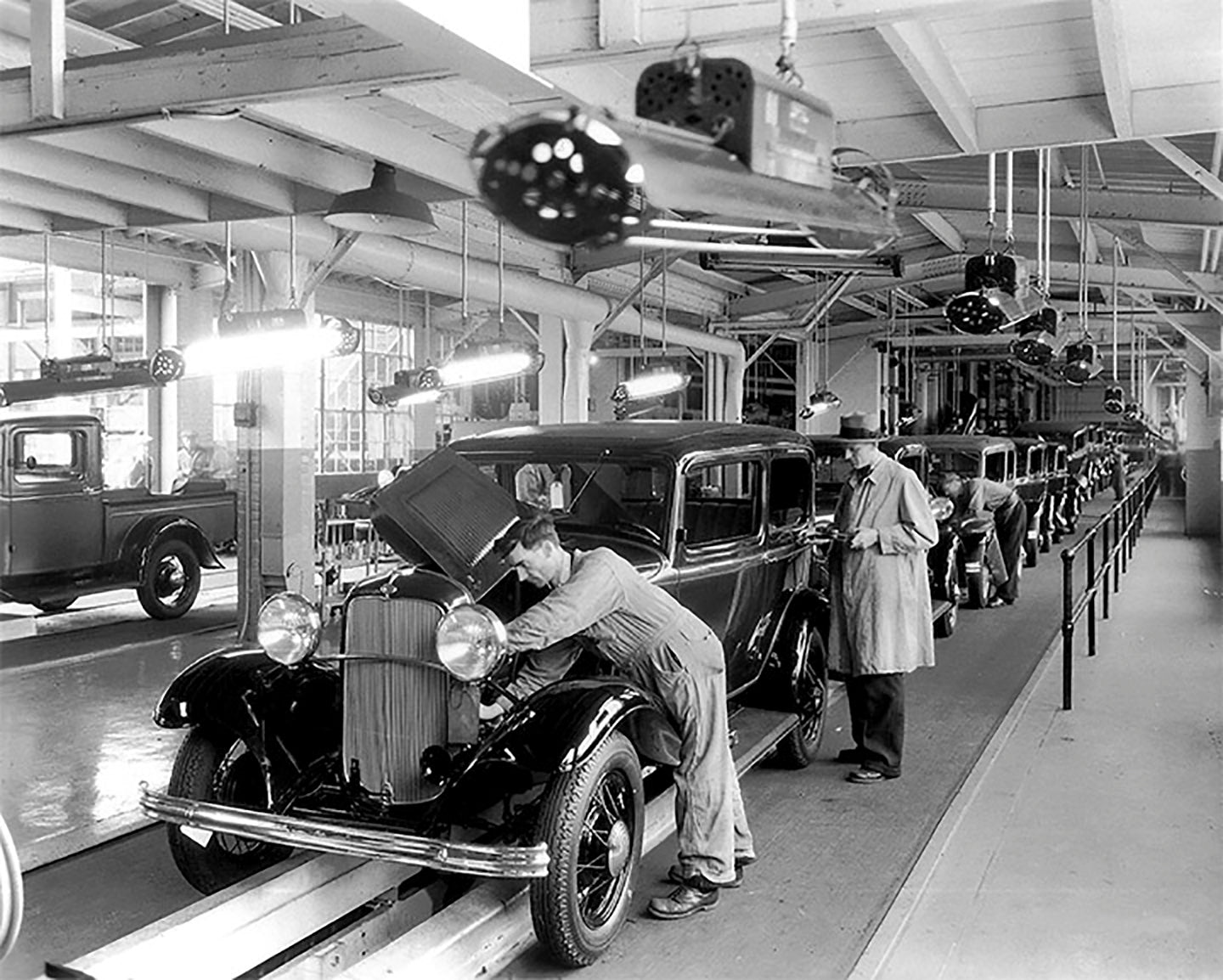 Ford Motor Company assembly line - Officially Licensed Detroit News Metal Print