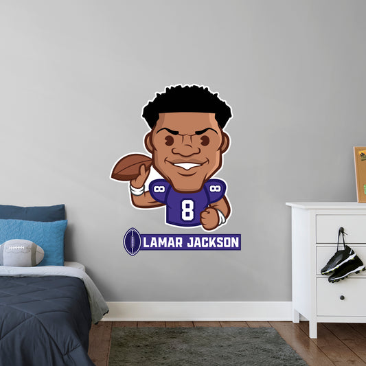 Baltimore Ravens: Lamar Jackson  Emoji        - Officially Licensed NFLPA Removable     Adhesive Decal