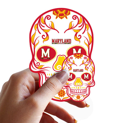 Maryland Terrapins:   Skull Minis        - Officially Licensed NCAA Removable     Adhesive Decal