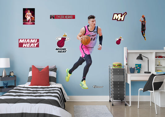 Miami Heat: Jimmy Butler 2021 City Jersey - NBA Removable Adhesive Wall Decal Life-Size Athlete +2 Wall Decals 44W x 77H