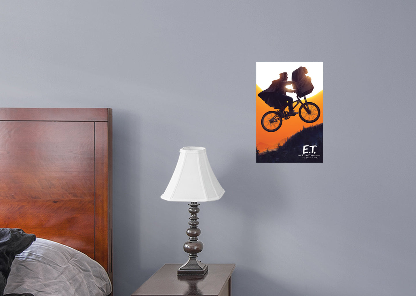 E.T.: E.T. Sunset Bike Flying 40th Anniversary Poster - Officially Licensed NBC Universal Removable Adhesive Decal