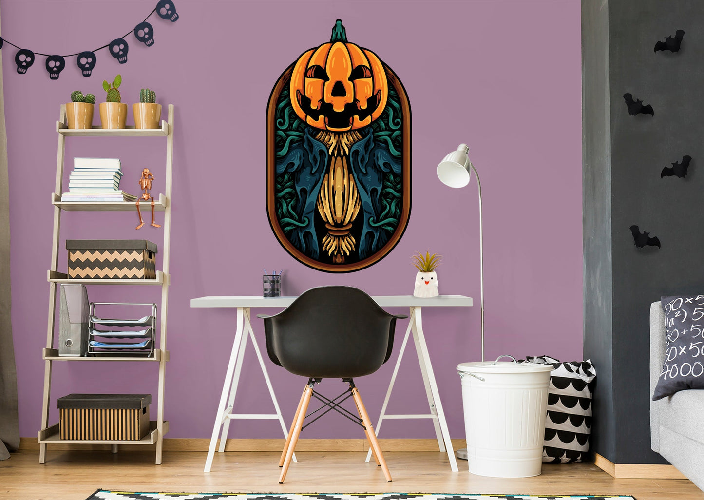 Halloween:  Pumpkin Scarecrow Icon        -   Removable     Adhesive Decal