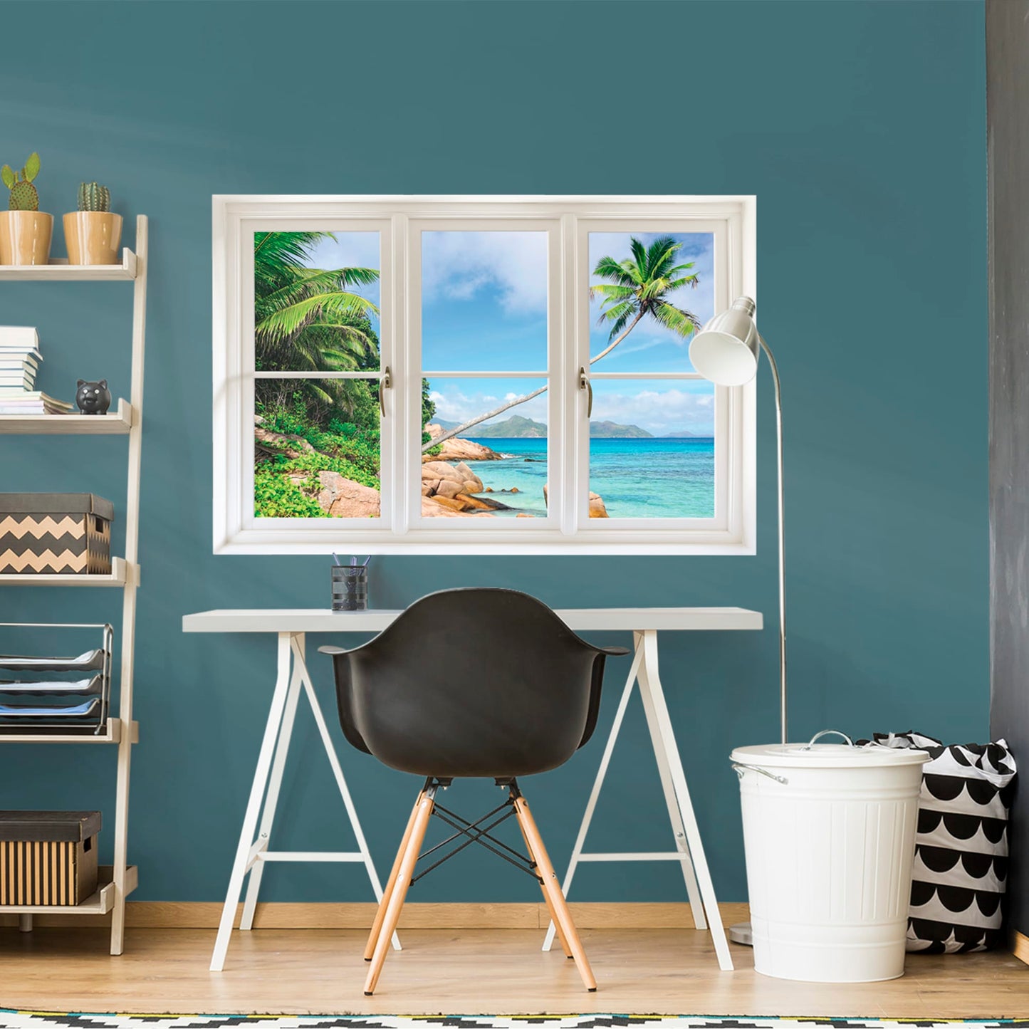 Instant Window: Tropical Beach, Seychelles - Removable Wall Graphic