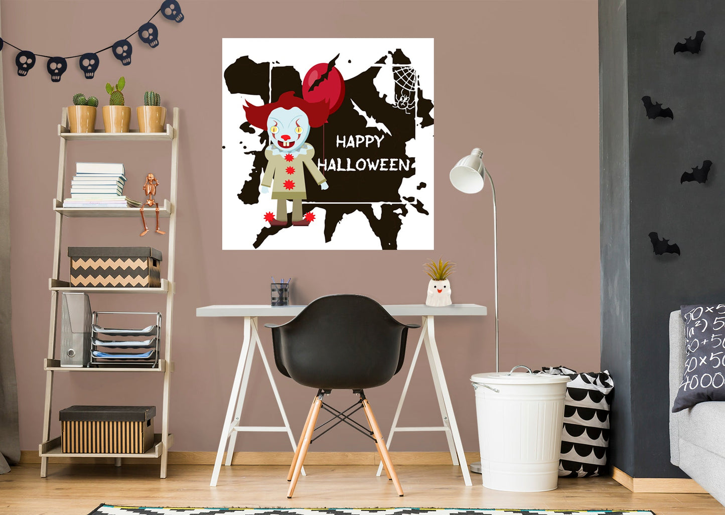 Halloween: The Red Balloon Mural        -   Removable Wall   Adhesive Decal