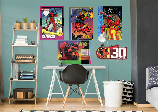 Deadpool:  Nerdy 30 Trading Cards Collection        - Officially Licensed Marvel Removable Wall   Adhesive Decal