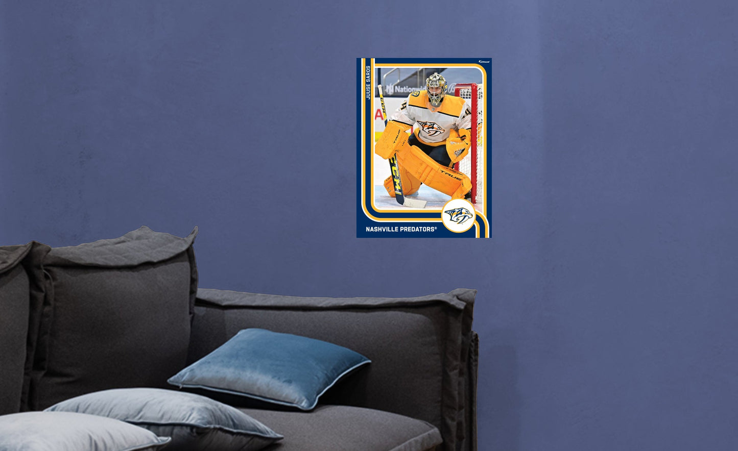 Nashville Predators: Juuse Saros Poster - Officially Licensed NHL Removable Adhesive Decal