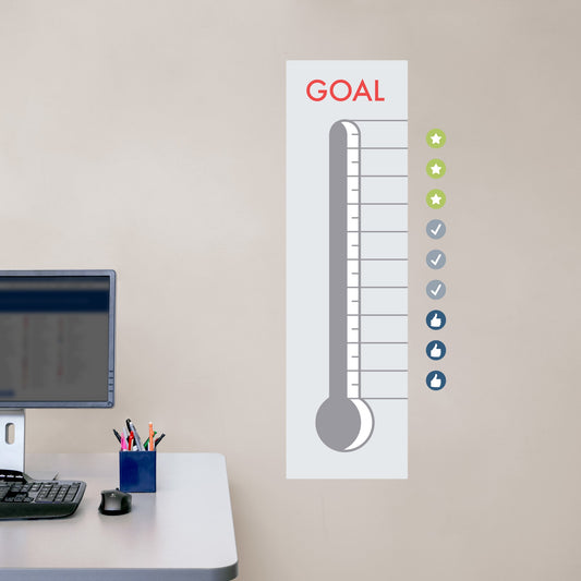 Goal Thermometer: Modern Design - Removable Dry Erase Vinyl Decal