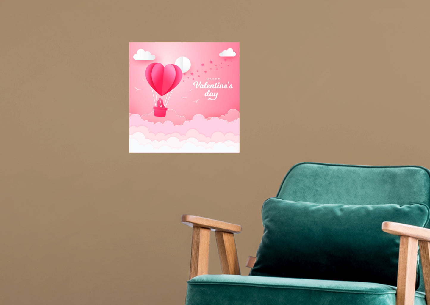 Valentine's Day:  The Baloon of Love Mural        -   Removable     Adhesive Decal