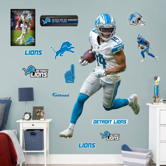 Detroit Lions: Amon-Ra St. Brown 2022        - Officially Licensed NFL Removable     Adhesive Decal