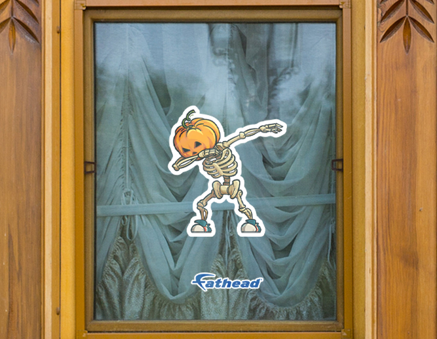 Halloween: Pumpkin Skeleton Window Clings        -   Removable Window   Static Decal
