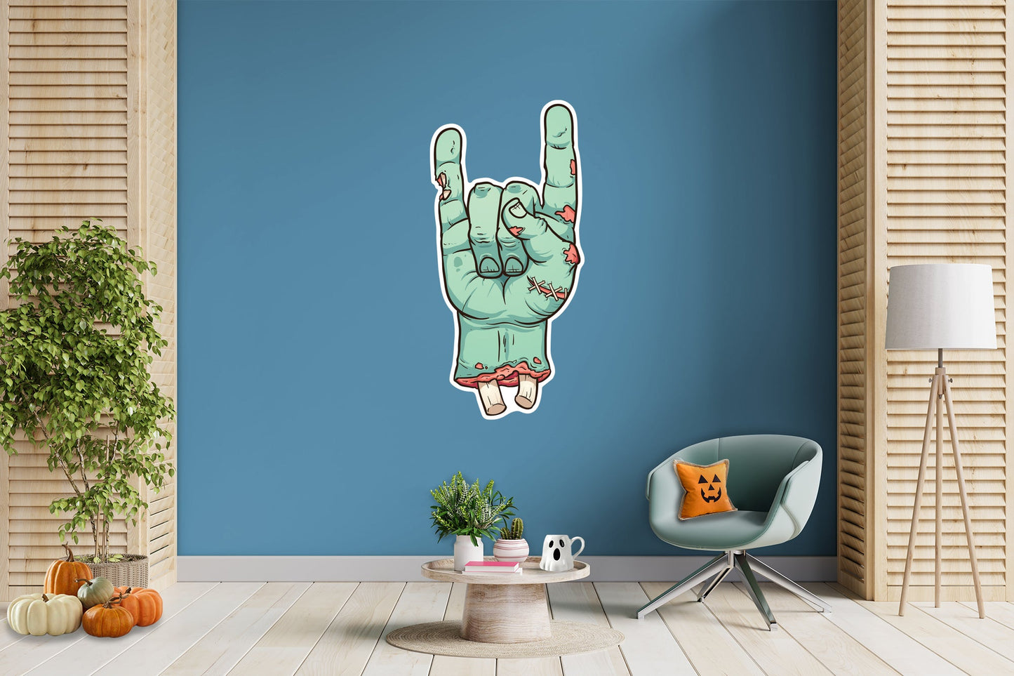 Halloween: Zombie Hand Icon        -   Removable Wall   Adhesive Decal