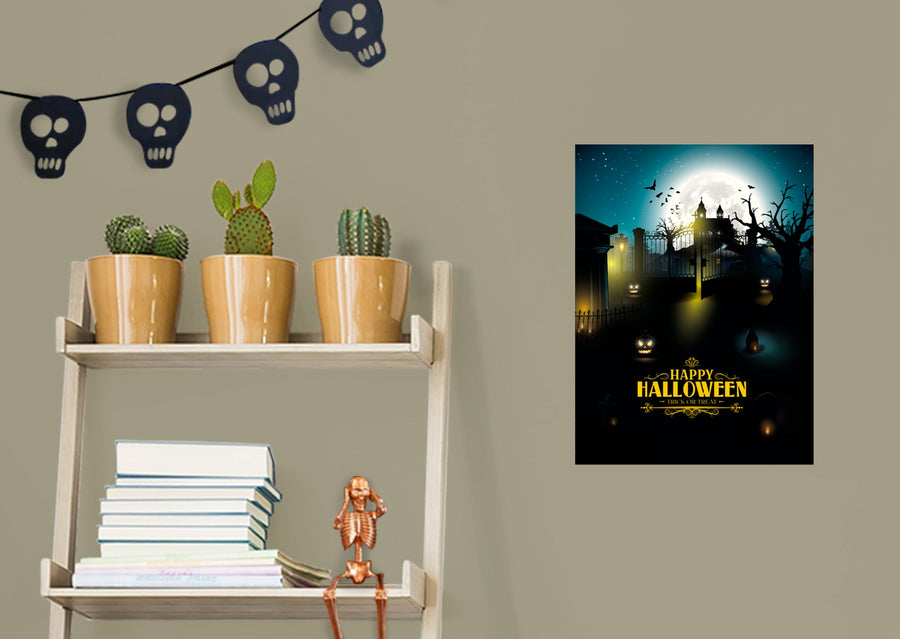 Halloween:  Gates Mural        -   Removable Wall   Adhesive Decal