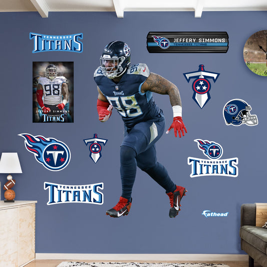 Tennessee Titans: Jeffery Simmons 2022        - Officially Licensed NFL Removable     Adhesive Decal