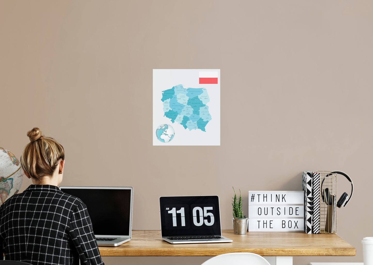 Maps of Europe: Poland Mural        -   Removable Wall   Adhesive Decal