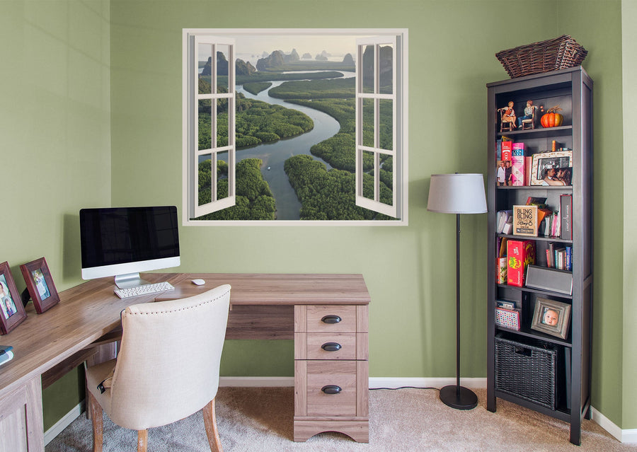 Home Decor:  Jungle Aerial View        -   Removable Wall   Adhesive Decal