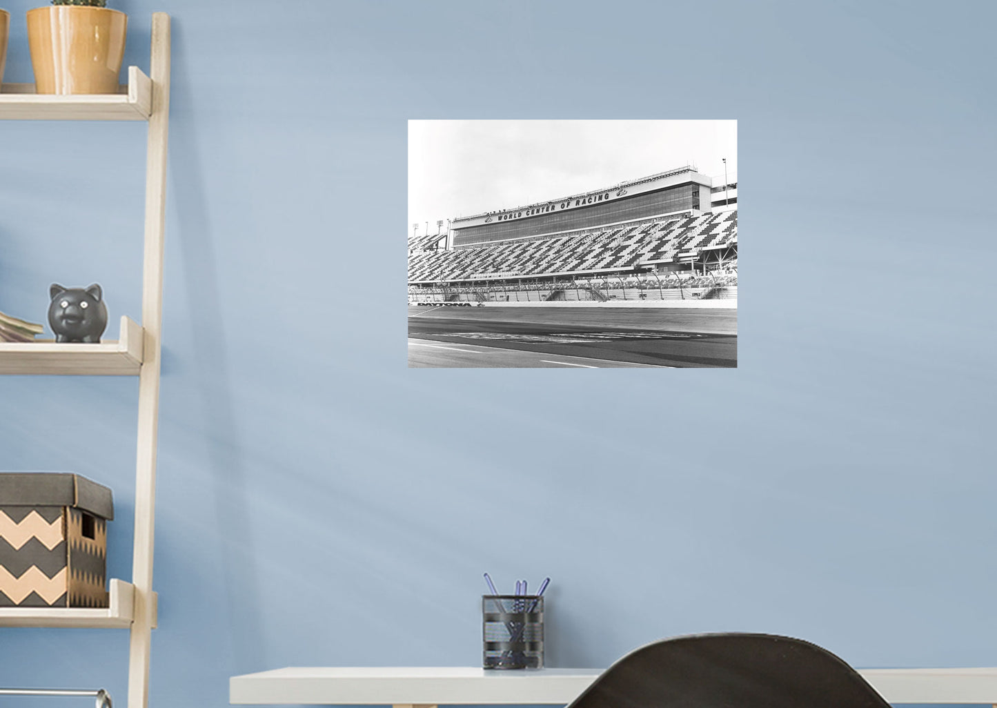 Daytona International Speedway - Black and White Mural - Peel & Stick Poster - Official NASCAR - Reusable Vinyl Wall Decal