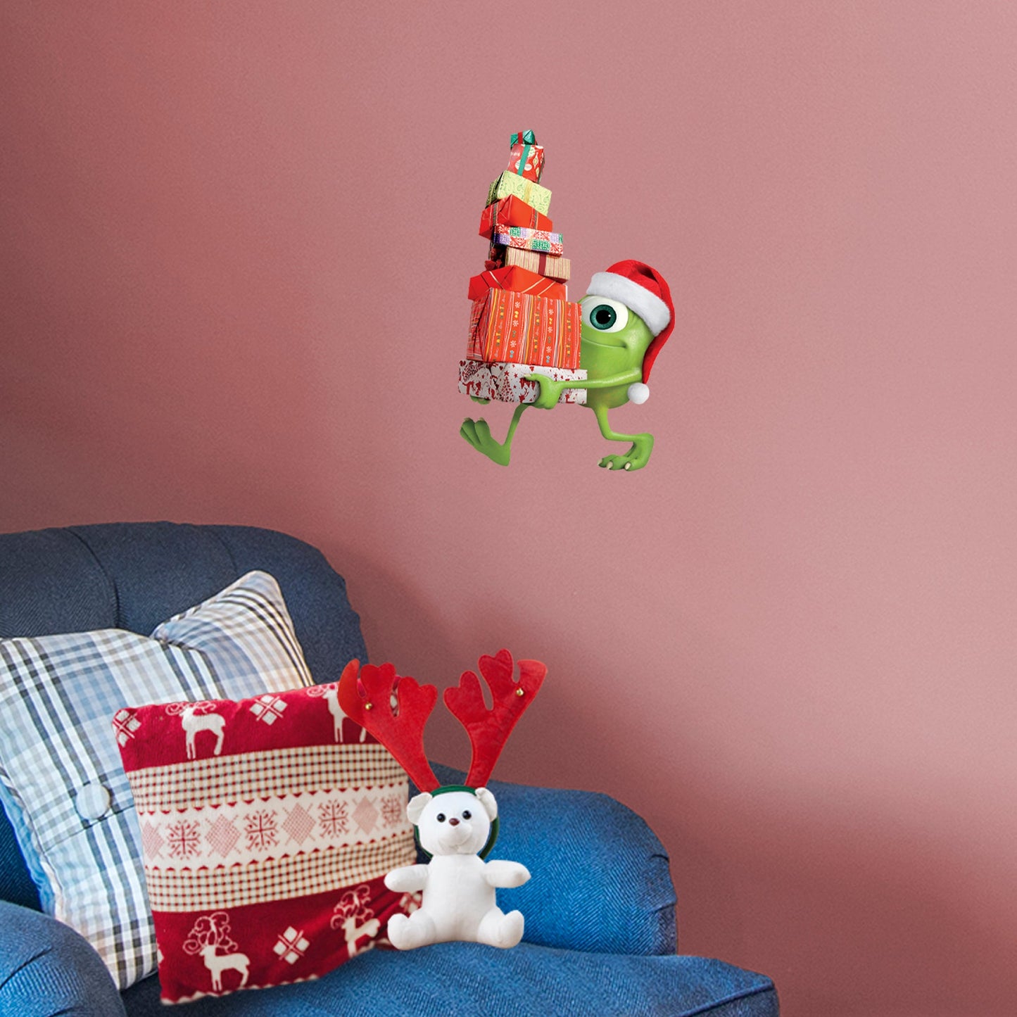 Pixar Holiday: Mike Wazowski Presents RealBig - Officially Licensed Disney Removable Adhesive Decal