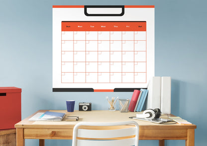 Calendars: Upside Down Modern One Month Calendar Dry Erase - Removable Adhesive Decal