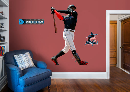 Miami Marlins: Jazz Chisholm Jr. 2021        - Officially Licensed MLB Removable Wall   Adhesive Decal