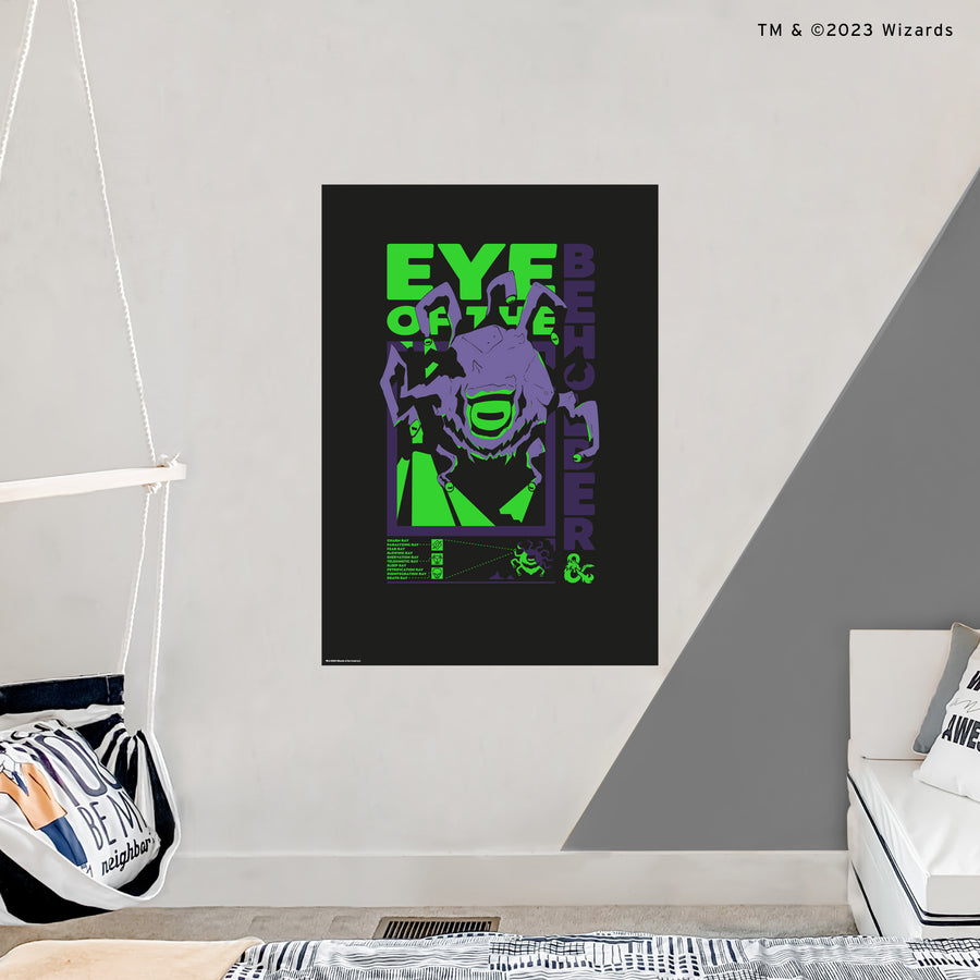 Dungeons & Dragons Eye of the Beholder - Peel & Stick Poster - Official Hasbro - Reusable Vinyl Wall Decal