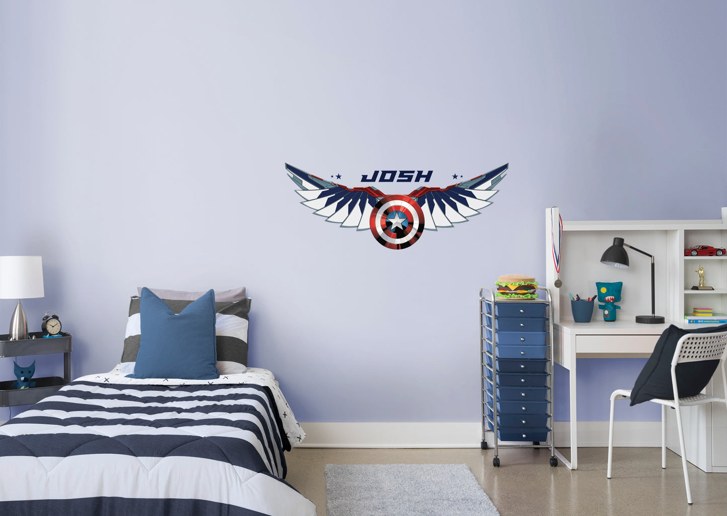 Avengers: Captain America (Sam Wilson) Personalized Name PREMASK        - Officially Licensed Marvel Removable Wall   Adhesive Decal