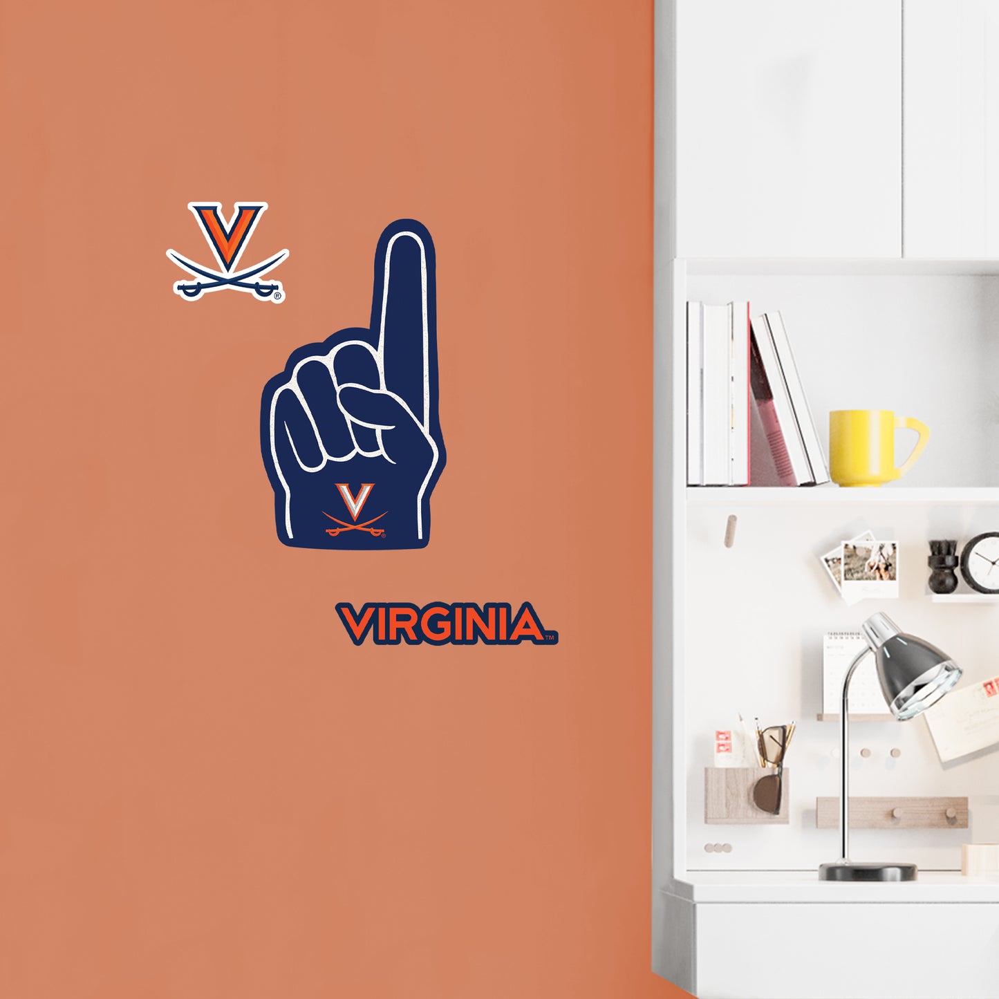 Virginia Cavaliers:    Foam Finger        - Officially Licensed NCAA Removable     Adhesive Decal