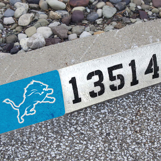 Detroit Lions:  Alumigraphic Address Block Logo        - Officially Licensed NFL    Outdoor Graphic