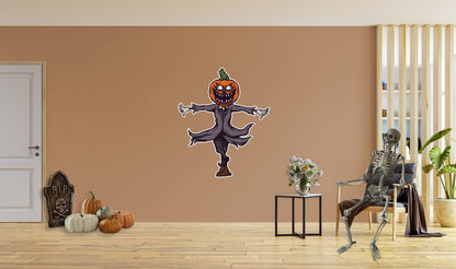 Halloween:  Scary Pumpkin Icon        -   Removable     Adhesive Decal