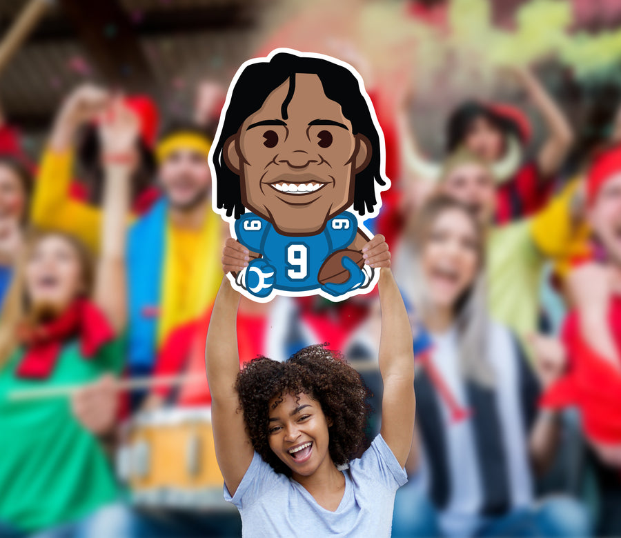 Jameson Williams Emoji - Big Head - Official NFLPA - Detroit Lions - Foam Core Cutout