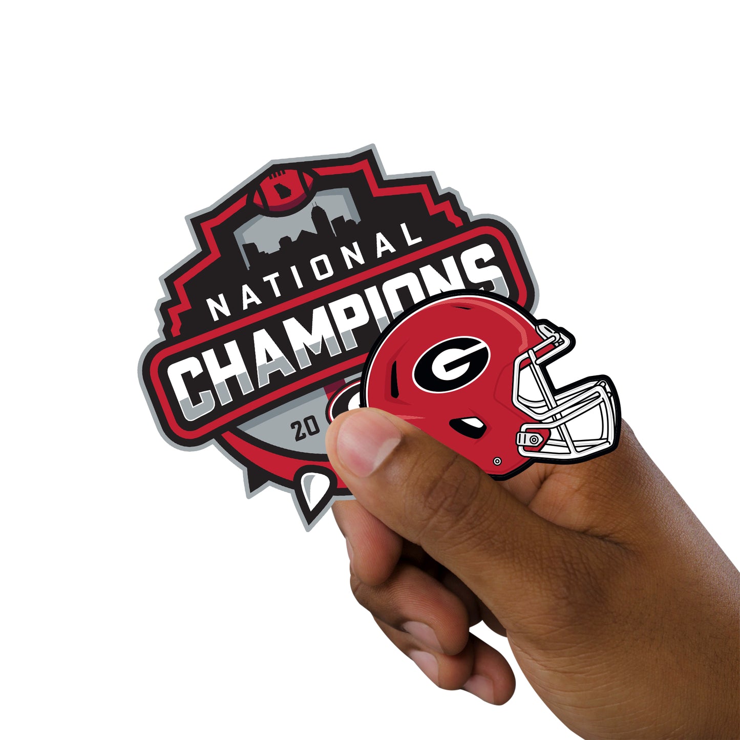 Sheet of 5 -Georgia Bulldogs:  2021 Football Champions Logo MINIS        - Officially Licensed NCAA Removable     Adhesive Decal