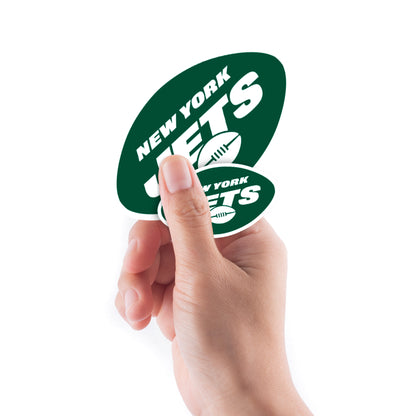 Sheet of 5 -New York Jets:  2021 Logo Minis        - Officially Licensed NFL Removable Wall   Adhesive Decal