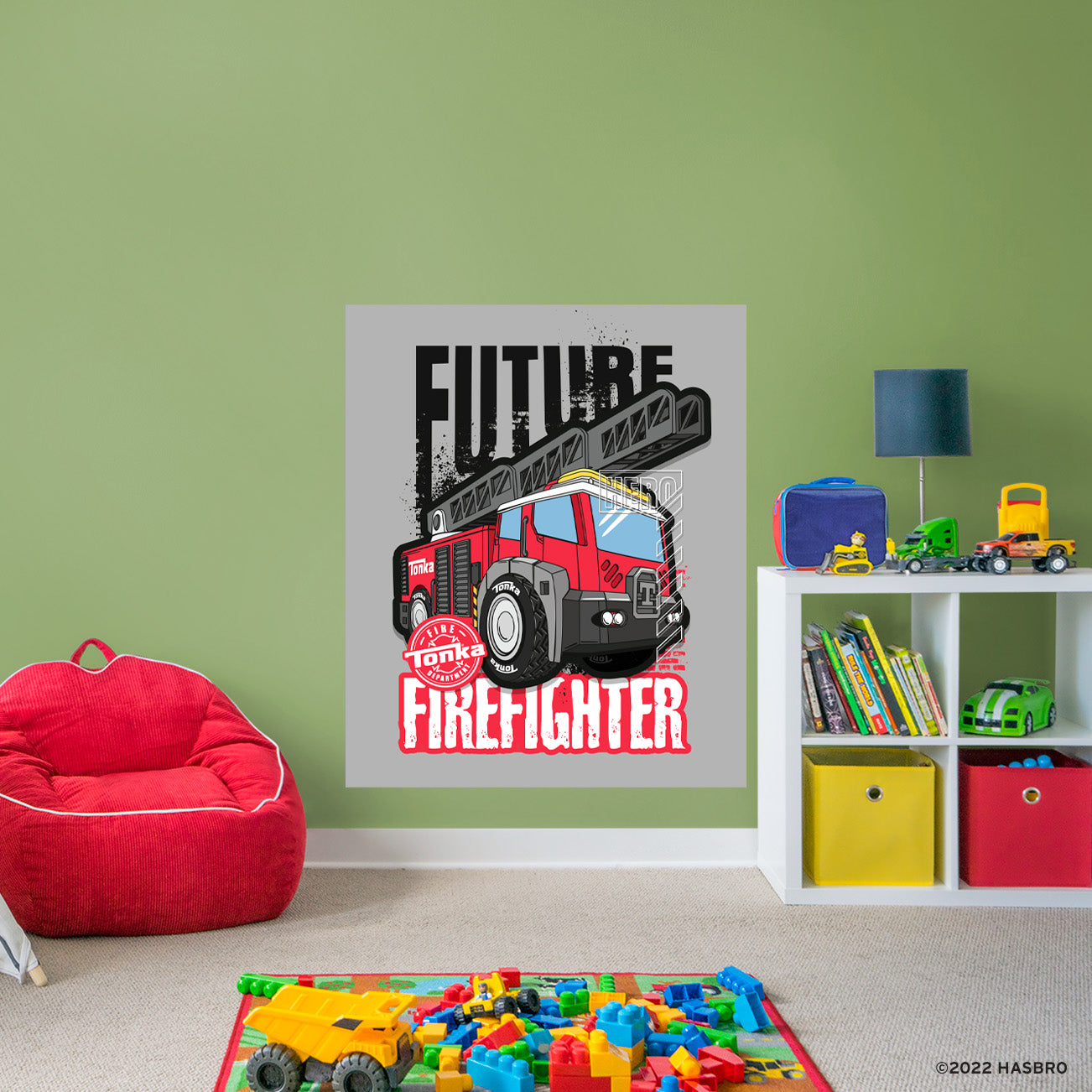 Tonka Trucks: Fire Truck Future Firefighter Poster - Officially Licensed Hasbro Removable Adhesive Decal