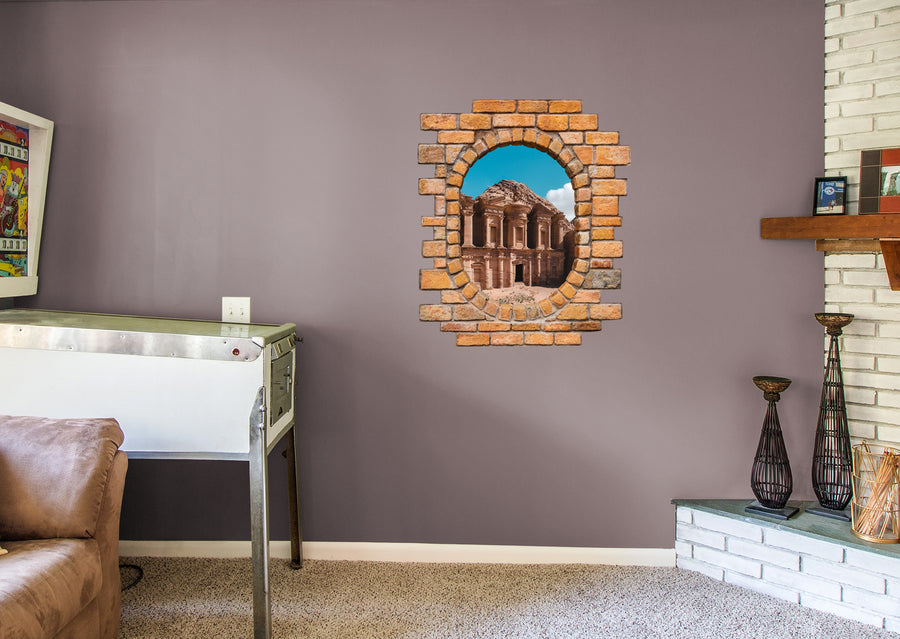 New Wonders: Petra Instant Windows        -   Removable Wall   Adhesive Decal