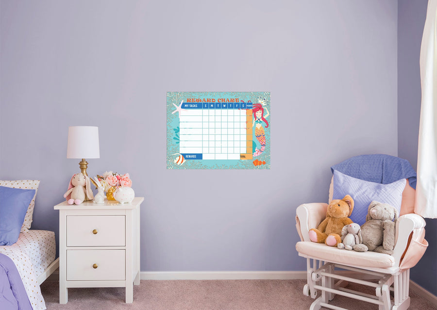 Magical Creatures: Mermaid Calm Dry Erase        -   Removable Wall   Adhesive Decal