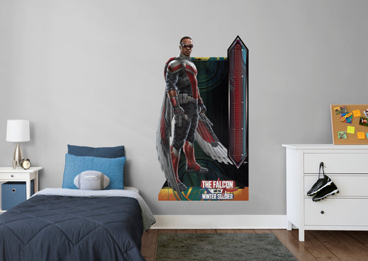 The Falcon & The Winter Soldier Growth Chart Falcon  - Officially Licensed Marvel Removable Wall Decal