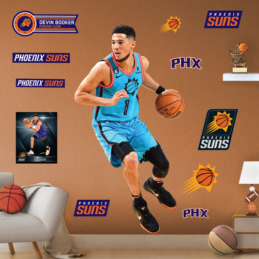 Phoenix Suns: Devin Booker 2022 City Jersey        - Officially Licensed NBA Removable     Adhesive Decal