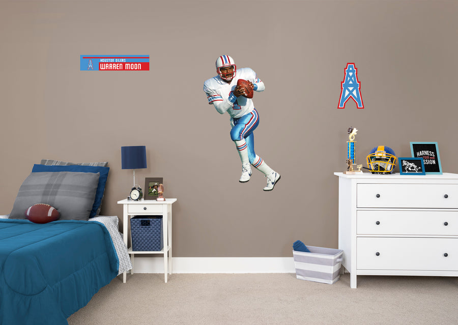 Warren Moon - RealBig Legend Collection - Official NFL - Houston Oilers - Reusable Vinyl Wall Decals
