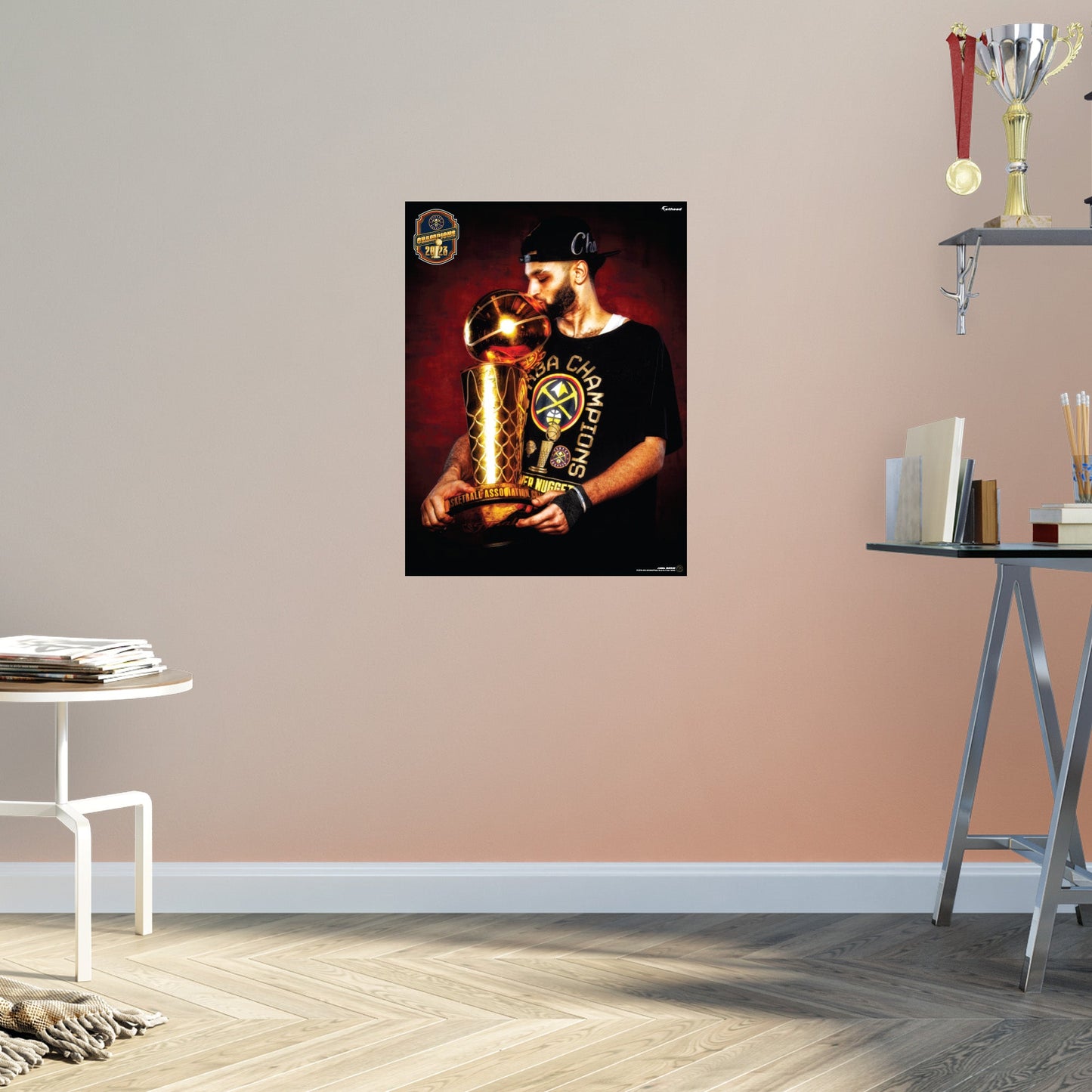 Denver Nuggets: Jamal Murray 2023 Trophy Kiss Poster        - Officially Licensed NBA Removable     Adhesive Decal