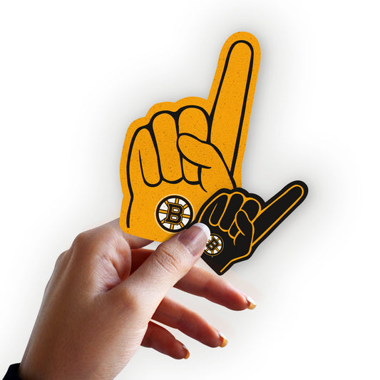 Boston Bruins:    Foam Finger Minis        - Officially Licensed NHL Removable     Adhesive Decal