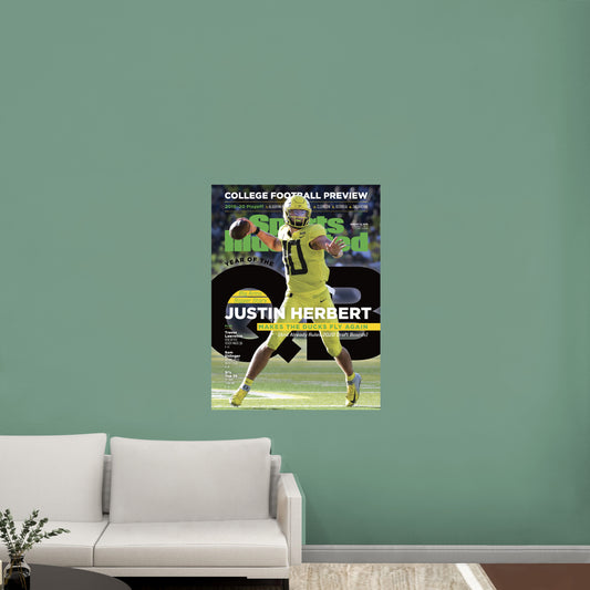 Oregon Ducks: Justin Herbert August 2019 Sports Illustrated Cover        - Officially Licensed NCAA Removable     Adhesive Decal