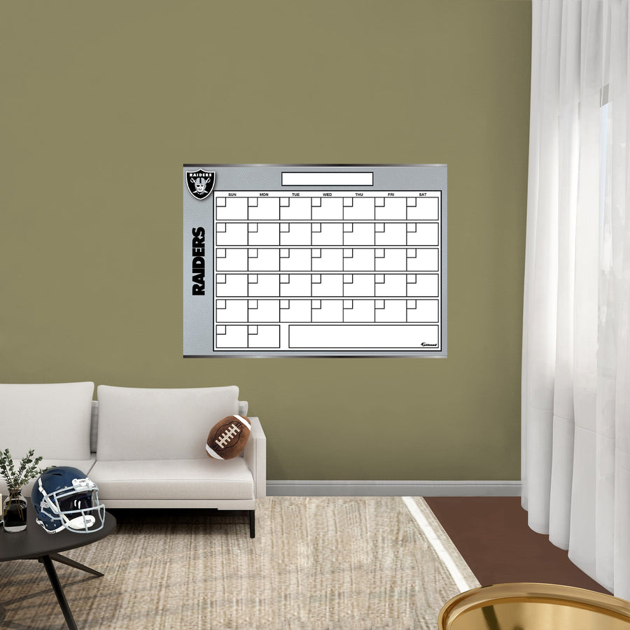 Las Vegas Raiders - Dry Erase Calendar - Official NFL - Reusable Vinyl Wall Decal