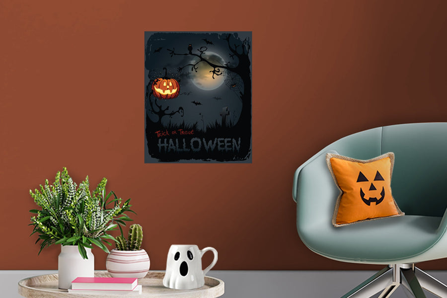 Halloween:  Dark Mural        -   Removable Wall   Adhesive Decal