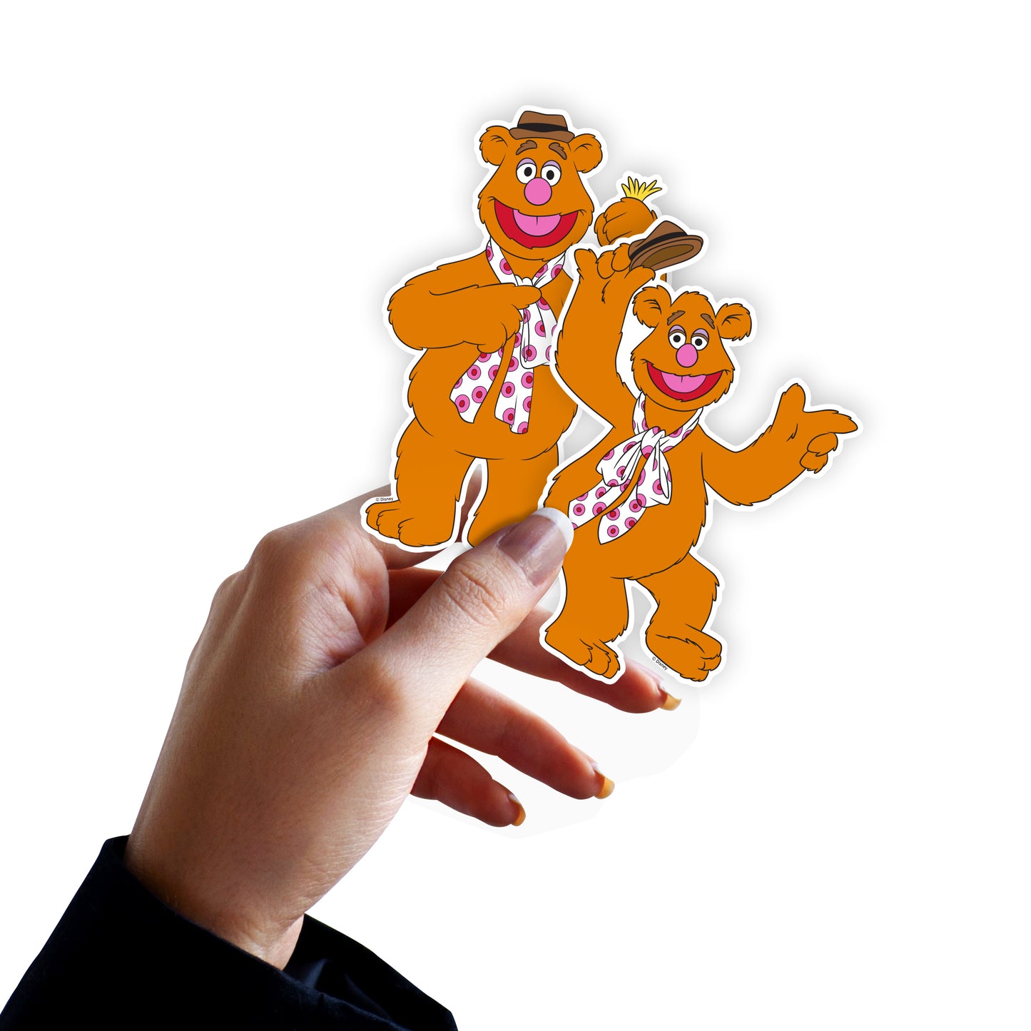 Sheet of 4 -Sheet of 4 -The Muppets: Fozzie Bear Minis        - Officially Licensed Disney Removable     Adhesive Decal