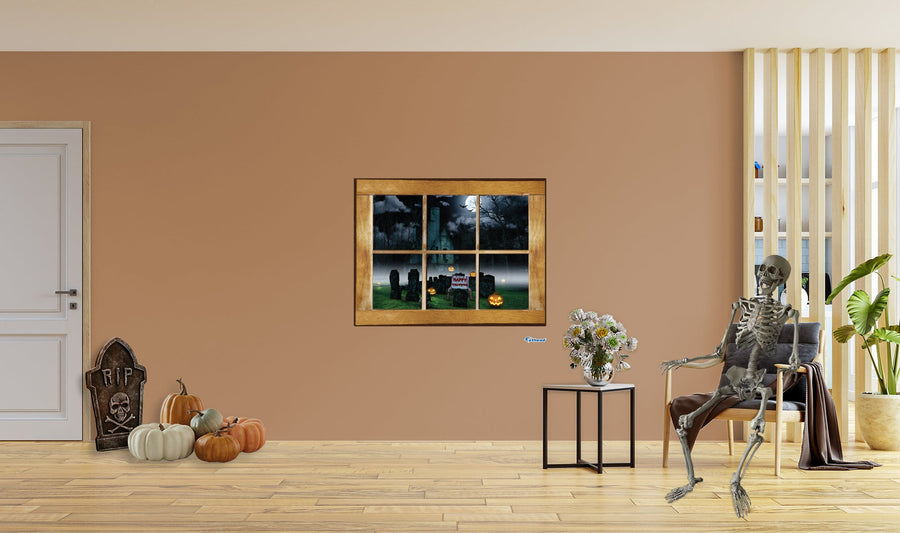 Halloween:  Creepy Icon Instant Windows        -   Removable Wall   Adhesive Decal